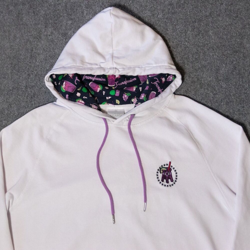 Barstool Sports Transfusion White Pullover French Terry Hoodie Men's XXL Golf